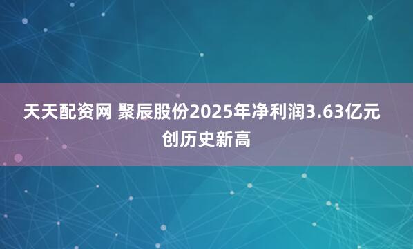 天天配资网 聚辰股份2025年净利润3.63亿元  创历史新高